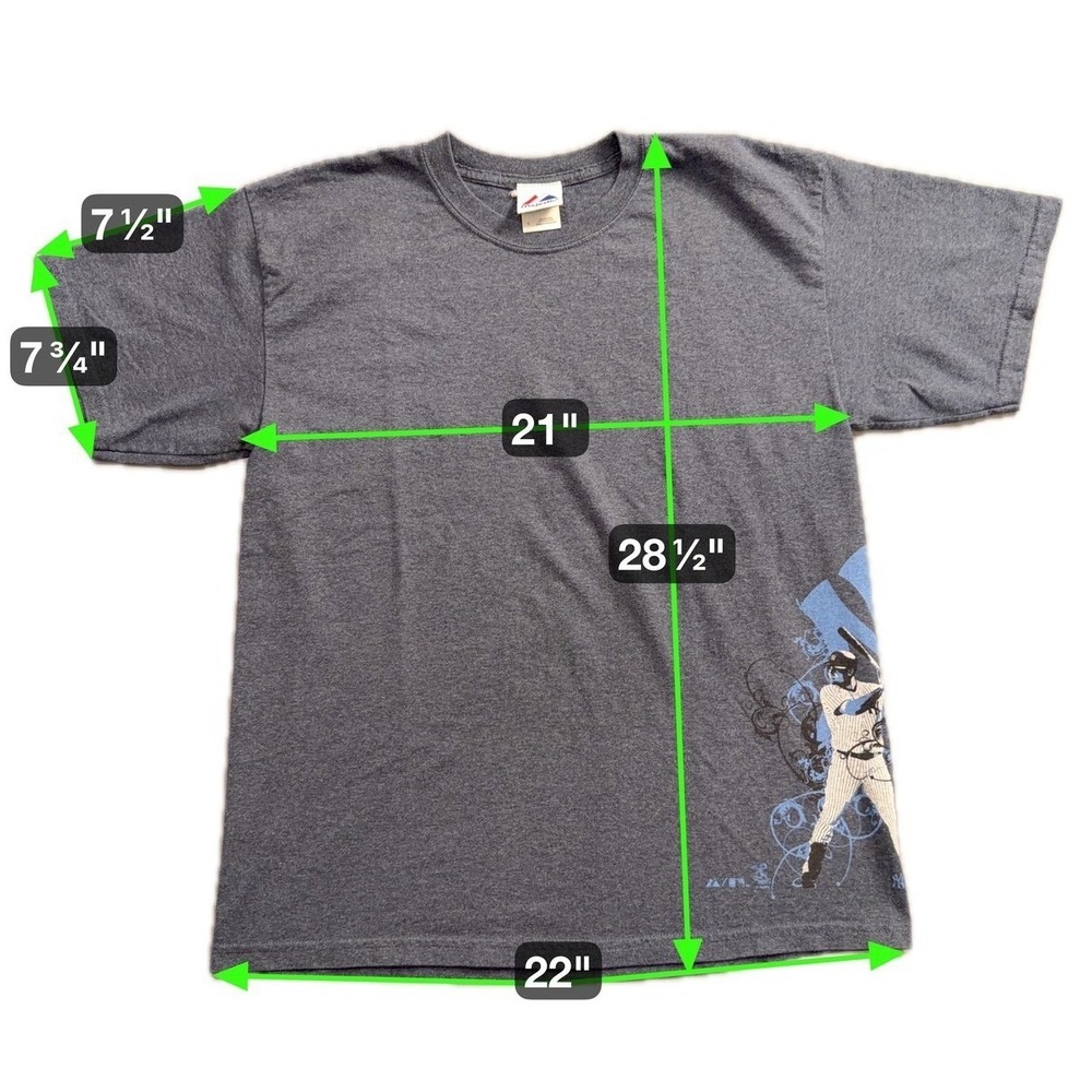 New York‎ Yankees Shirt Mens Large Gray MLB Baseball Teixeira 25 Majestic - Picture 5 of 7